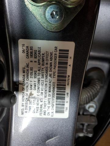 2HGFC1F30GH644372 - 2016 HONDA CIVIC EX GRAY photo 13