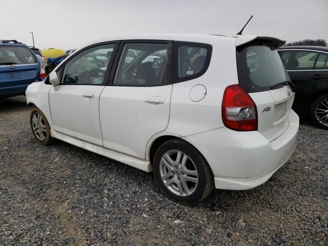 JHMGD38697S041236 - 2007 HONDA FIT S WHITE photo 2