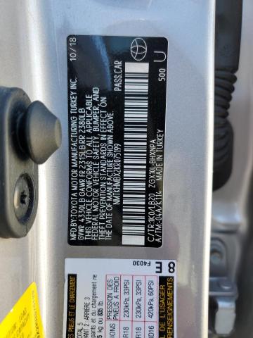 NMTKHMBX2KR075199 - 2019 TOYOTA C-HR XLE SILVER photo 12