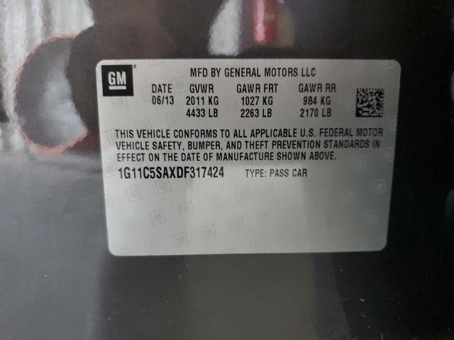 1G11C5SAXDF317424 - 2013 CHEVROLET MALIBU 1LT GRAY photo 12