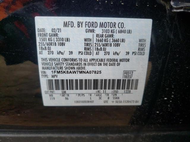 1FM5K8AW7MNA07825 - 2021 FORD EXPLORER POLICE INTERCEPTOR TWO TONE photo 13