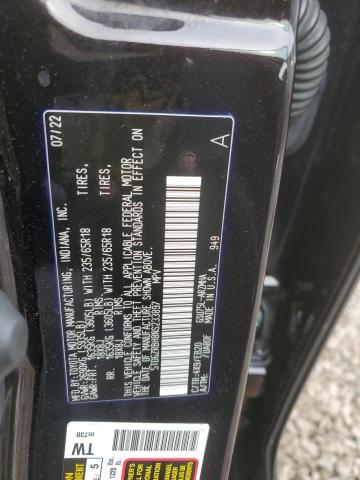 5TDGZRBH8NS233897 - 2022 TOYOTA HIGHLANDER XLE BLACK photo 12