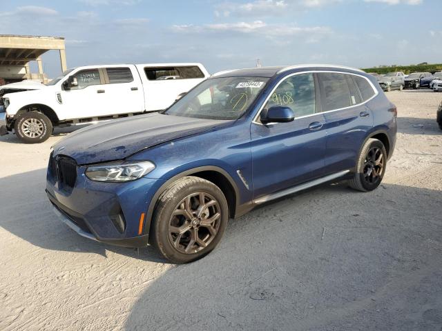 5UX43DP03N9N05702 - 2022 BMW X3 SDRIVE30I BLUE photo 1