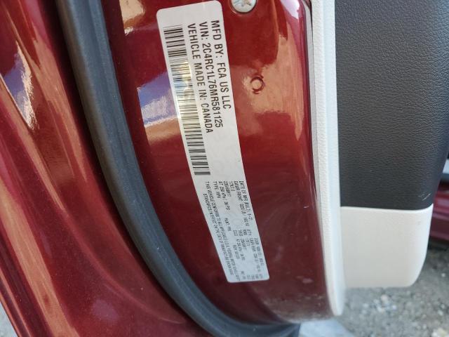 2C4RC1L76MR581125 - 2021 CHRYSLER PACIFICA HYBRID TOURING L RED photo 13