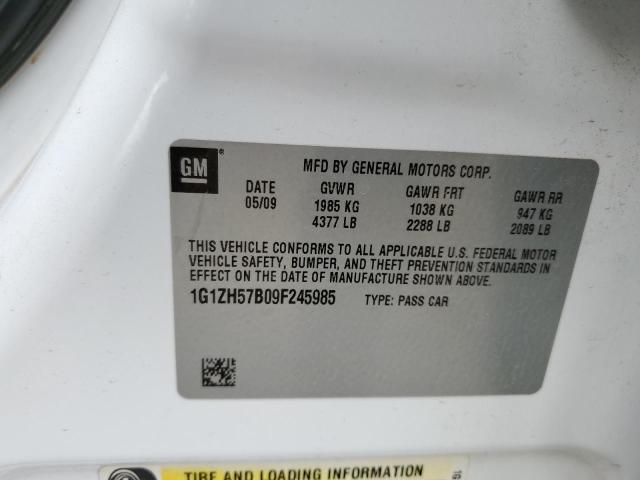 1G1ZH57B09F245985 - 2009 CHEVROLET MALIBU 1LT WHITE photo 13