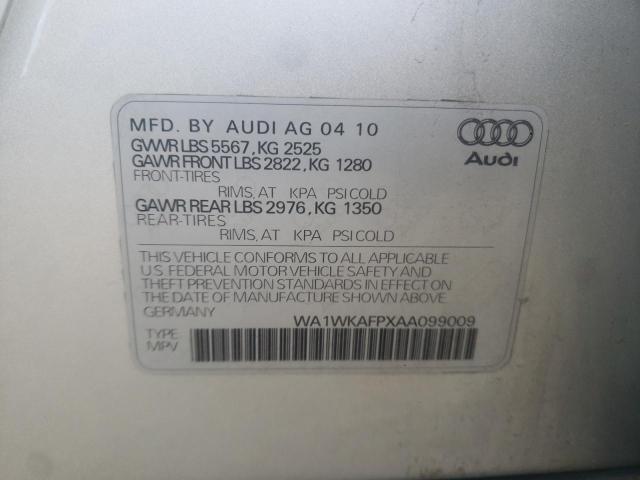 WA1WKAFPXAA099009 - 2010 AUDI Q5 PRESTIGE 银色 照片 12
