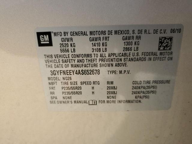 3GYFNEEY4AS652678 - 2010 CADILLAC SRX PERFORMANCE COLLECTION Қоңыр фото 12