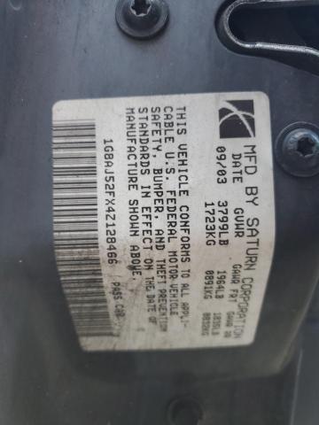 1G8AJ52FX4Z128466 - 2004 SATURN ION LEVEL 2 შავი ფოტო 12
