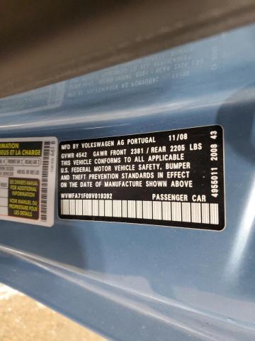 WVWFA71F09V019392 - 2009 VOLKSWAGEN EOS LUX BLUE photo 13