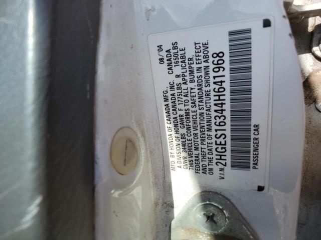 2HGES16344H641968 - 2004 HONDA CIVIC DX VP 白色 照片 13