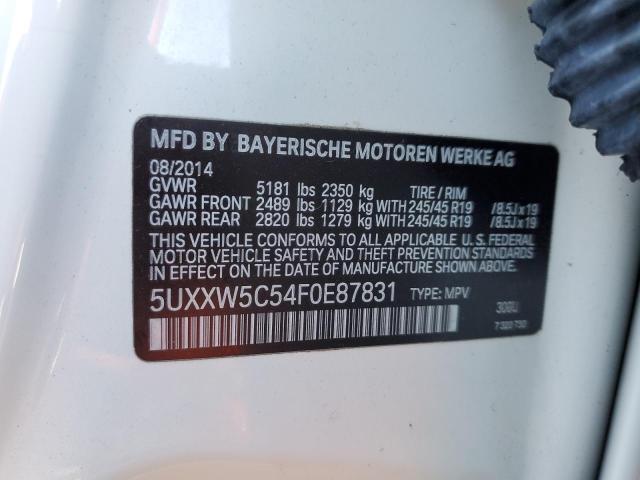 5UXXW5C54F0E87831 - 2015 BMW X4 XDRIVE35I WHITE photo 13