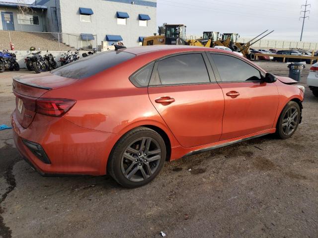 3KPF34AD8ME320500 - 2021 KIA FORTE GT LINE ORANGE photo 3