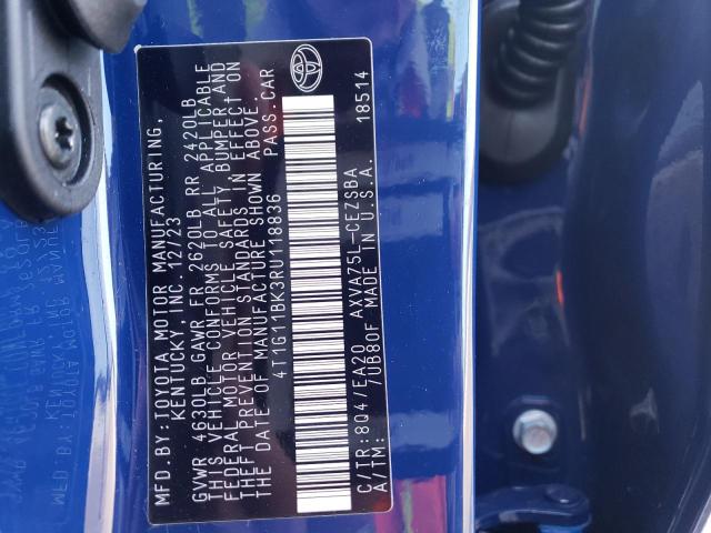 4T1G11BK3RU118836 - 2024 TOYOTA CAMRY SE NIGHT SHADE BLUE photo 13