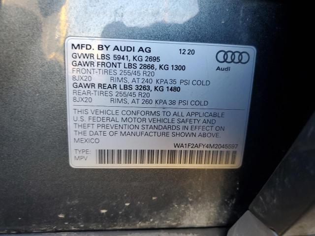 WA1F2AFY4M2045597 - 2021 AUDI Q5 PRESTIGE 灰色 照片 13