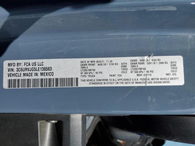 3C6URVJG5LE136563 - 2020 RAM PROMASTER 3500 HIGH Gris foto 13