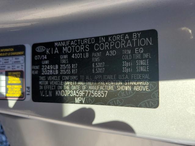 KNDJP3A59F7756857 - 2015 KIA SOUL + SILVER photo 13