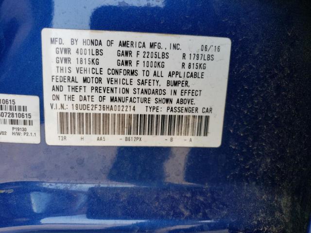 19UDE2F36HA002214 - 2017 ACURA ILX BASE WATCH PLUS BLUE photo 13