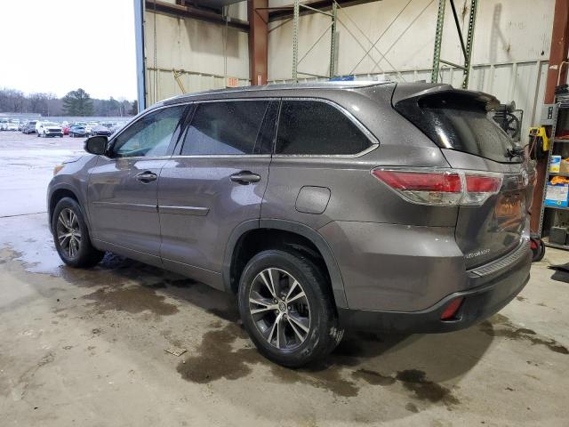 5TDKKRFH9GS126496 - 2016 TOYOTA HIGHLANDER XLE 灰色 照片 2
