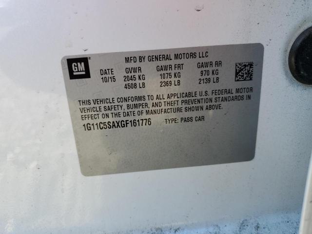 1G11C5SAXGF161776 - 2016 CHEVROLET MALIBU LIM LT 白色 照片 12