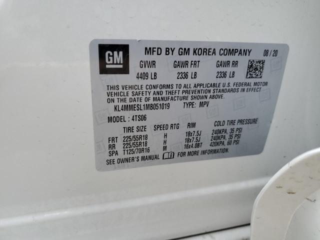 KL4MMESL1MB051019 - 2021 BUICK ENCORE GX SELECT WHITE photo 12