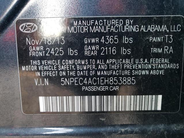 5NPEC4AC1EH853885 - 2014 HYUNDAI SONATA SE BLACK photo 13