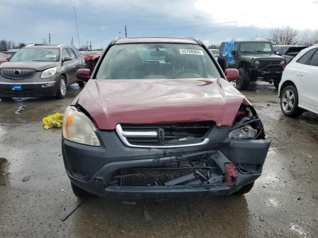 JHLRD78814C049536 - 2004 HONDA CR-V EX MAROON photo 5