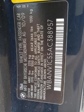 WBANV1C55AC388957 - 2010 BMW 528 XI BLUE photo 13