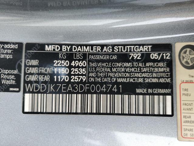 WDDJK7EA3DF004741 - 2013 MERCEDES-BENZ SL 63 AMG GRAY photo 12