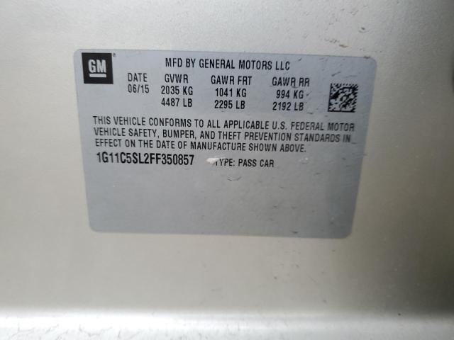 1G11C5SL2FF350857 - 2015 CHEVROLET MALIBU 1LT 金色 照片 13