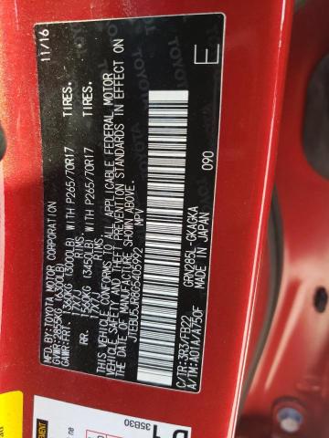 JTEBU5JR8G5405992 - 2016 TOYOTA 4RUNNER SR5/SR5 PREMIUM 红色 照片 13