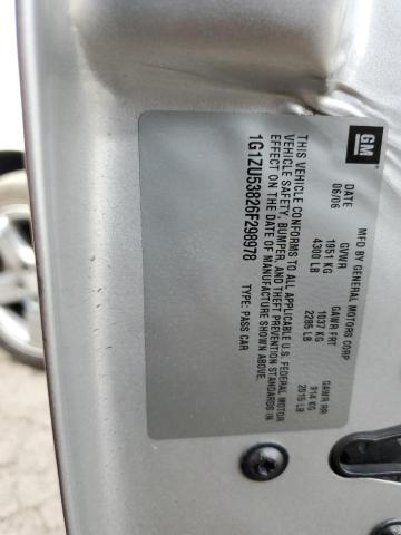 1G1ZU53826F298978 - 2006 CHEVROLET MALIBU LTZ ვერცხლისფერი ფოტო 12