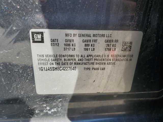 1G1JA5SH8C4227640 - 2012 CHEVROLET SONIC LS 石墨色 照片 12