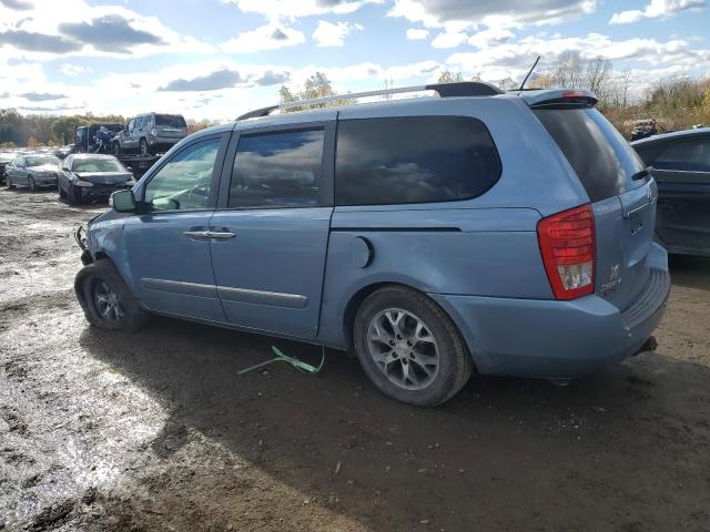 KNDMH4C76E6535395 - 2014 KIA SEDONA EX BLUE photo 2