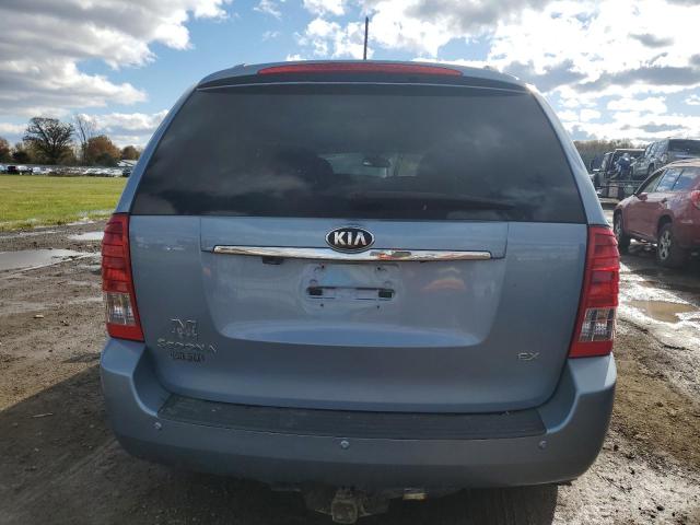 KNDMH4C76E6535395 - 2014 KIA SEDONA EX BLUE photo 6