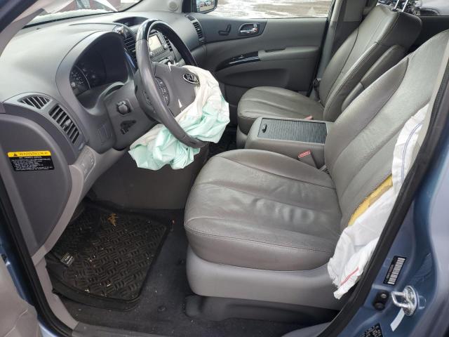 KNDMH4C76E6535395 - 2014 KIA SEDONA EX BLUE photo 7