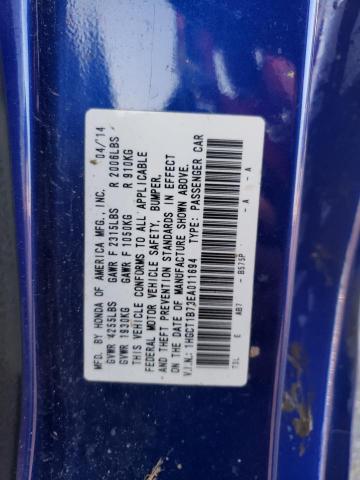 1HGCT1B73EA011694 - 2014 HONDA ACCORD EX BLUE photo 13