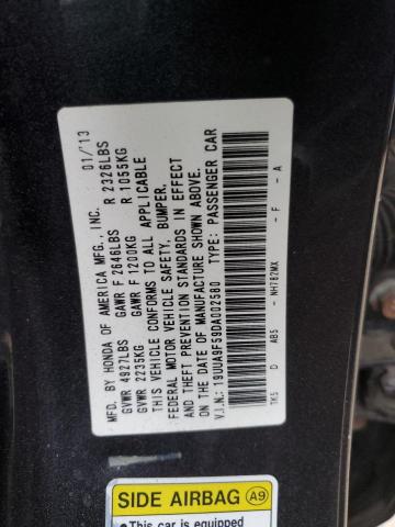 19UUA9F59DA002580 - 2013 ACURA TL TECH GRAY photo 12