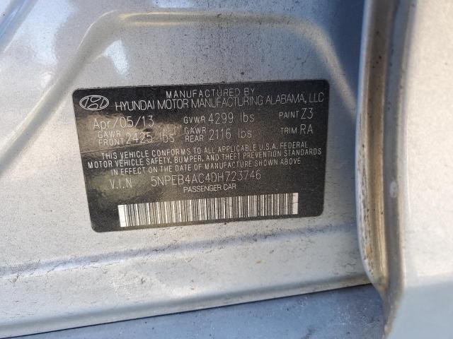 5NPEB4AC4DH723746 - 2013 HYUNDAI SONATA GLS TURQUOISE photo 12