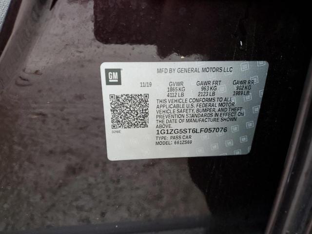 1G1ZG5ST6LF057076 - 2020 CHEVROLET MALIBU RS ბურგუნდია ფოტო 12