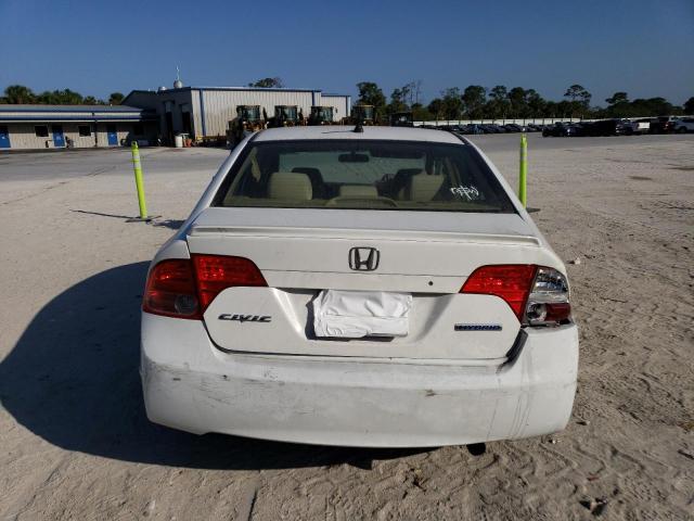 JHMFA36287S007938 - 2007 HONDA CIVIC HYBRID WHITE photo 6