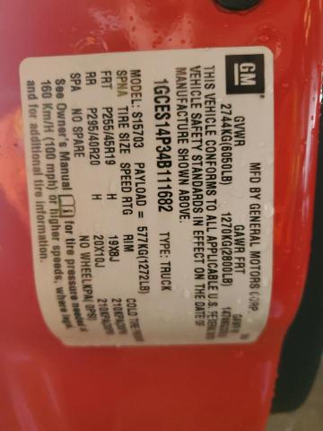 1GCES14P34B111682 - 2004 CHEVROLET SSR 红色 照片 12