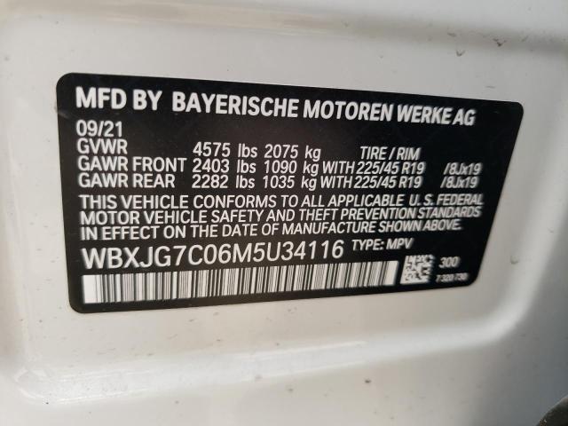 WBXJG7C06M5U34116 - 2021 BMW X1 SDRIVE28I WHITE photo 13