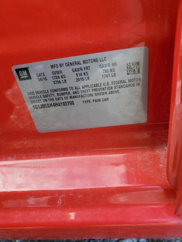 1G1JB5SH4H4103790 - 2017 CHEVROLET SONIC LS RED photo 12