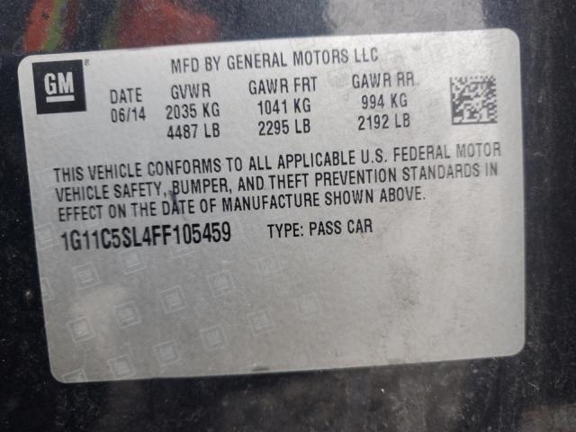 1G11C5SL4FF105459 - 2015 CHEVROLET MALIBU 1LT BLACK photo 12