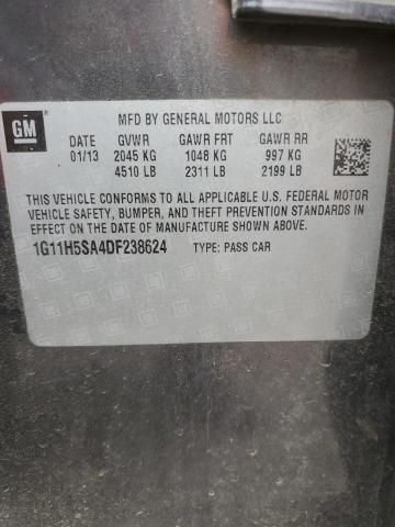 1G11H5SA4DF238624 - 2013 CHEVROLET MALIBU LTZ შავი ფოტო 12