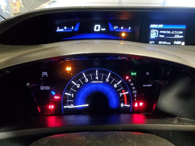 2HGFG3B14CH550011 - 2012 HONDA CIVIC EXL შავი ფოტო 9