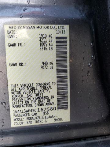 1N4AL3AP4EC167580 - 2014 NISSAN ALTIMA 2.5 GRAY photo 13