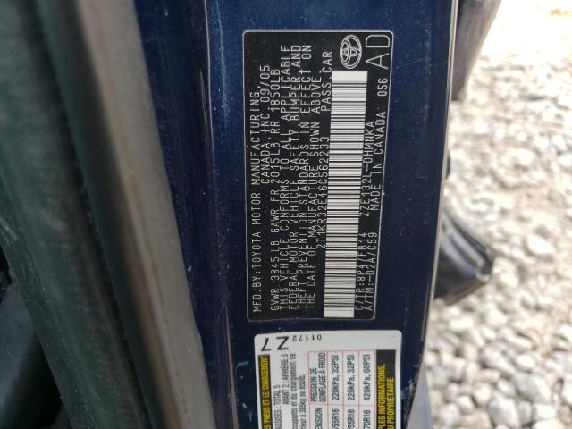 2T1KR32E46C562233 - 2006 TOYOTA COROLLA MA XR BLUE photo 12