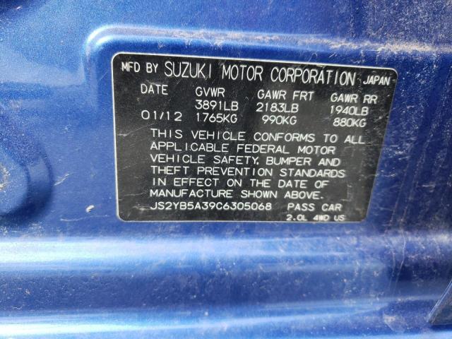 JS2YB5A39C6305068 - 2012 SUZUKI SX4 BLUE photo 13