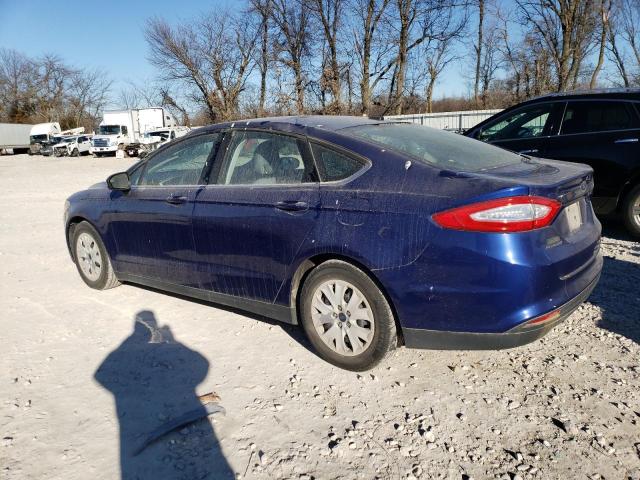 3FA6P0G74ER123712 - 2014 FORD FUSION S BLUE photo 2